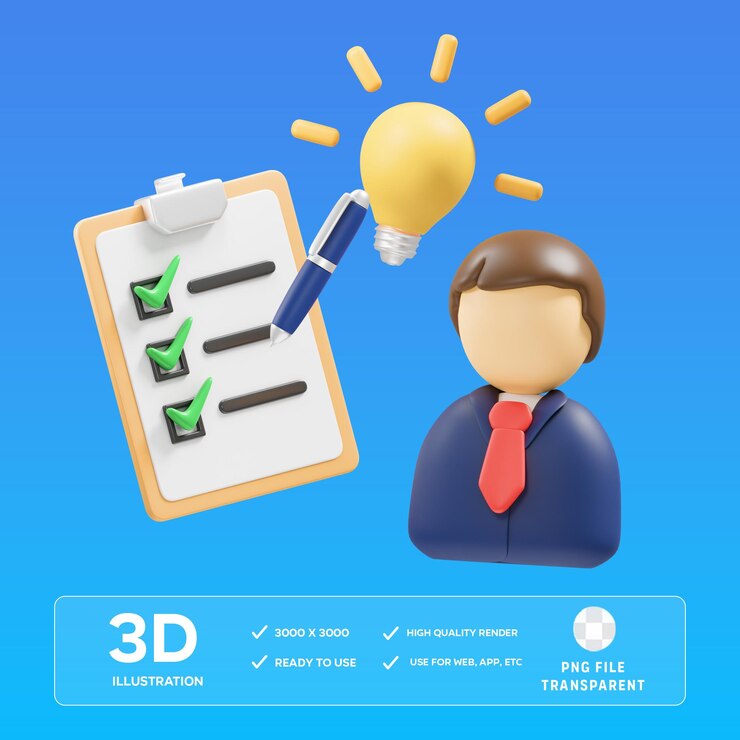 PSD idea 3D Ilustración en 3D