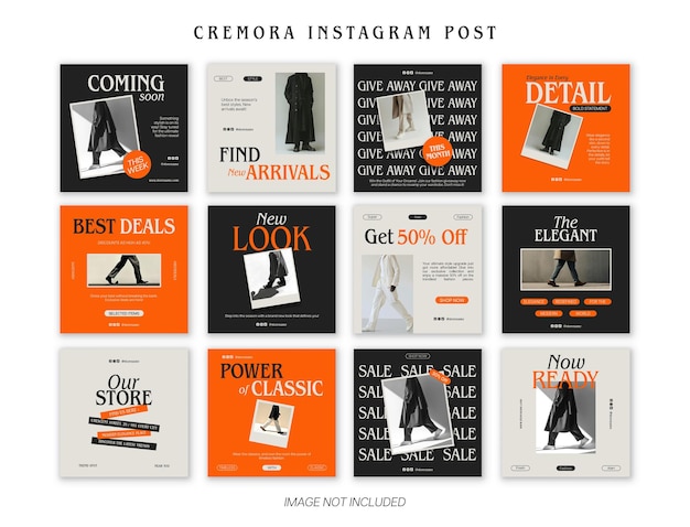 PSD Il pacchetto della collezione di moda Cremora