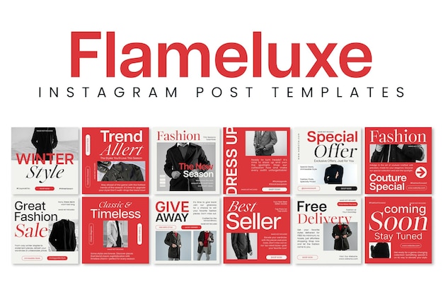 PSD Il pacchetto della collezione di moda Flameluxe
