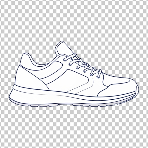 Psd D'une Illustration De Contour De Chaussures De Sport Sur Fond Transparent