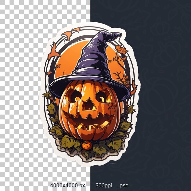 PSD psd-illustration eines halloween-aufklebers