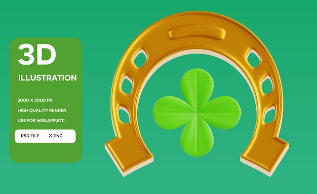 PSD-Illustration von Lucky Horseshoe 3D