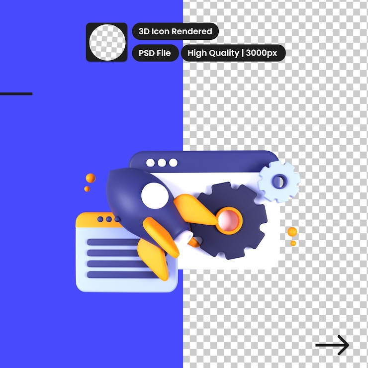 PSD psd illustrazione 3d dell'ottimizzazione