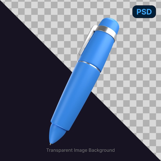 PSD psd ilustração 3d de uma caneta