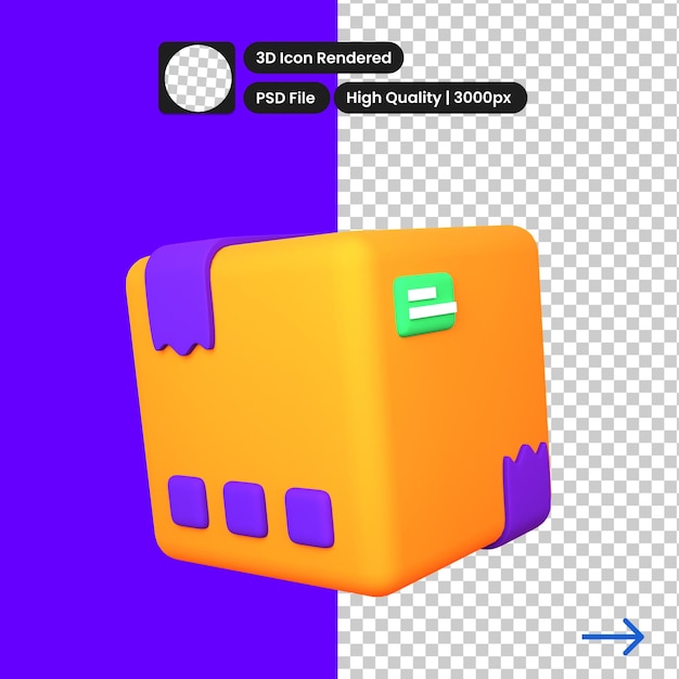 PSD psd ilustração 3d do pacote