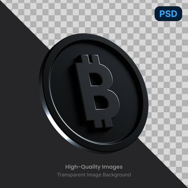 Psd ilustración 3d de un BitCoin