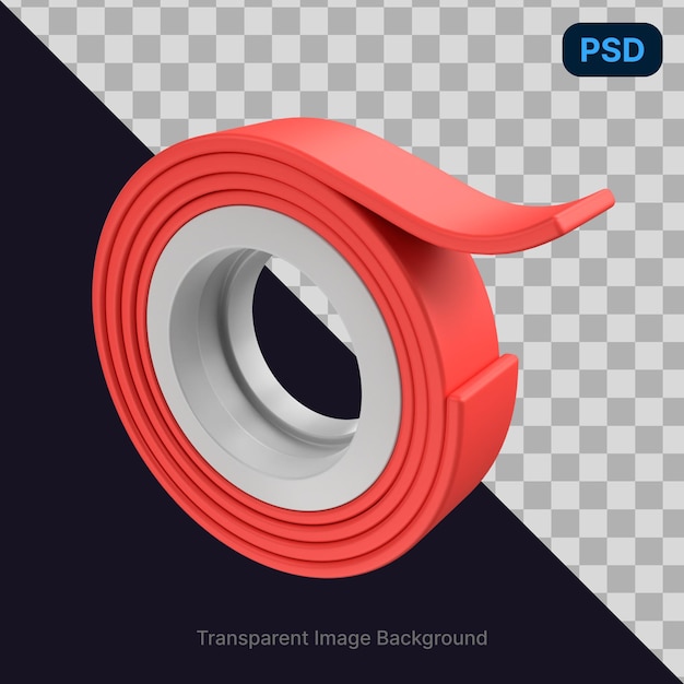 Psd ilustración 3d de una cinta adhesiva