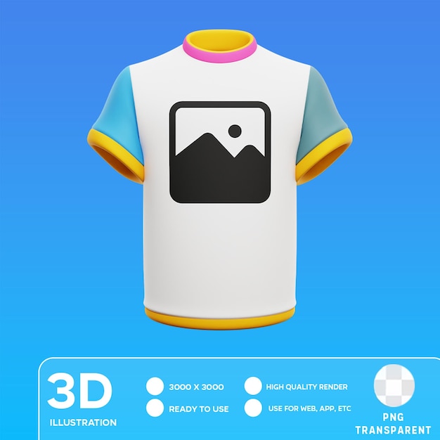 Psd imagem de camisa ícone ilustração 3d