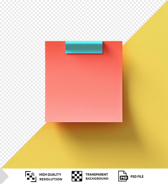 PSD psd imagem de fundo transparente com espaço vazio nota adesiva em fundo amarelo png psd