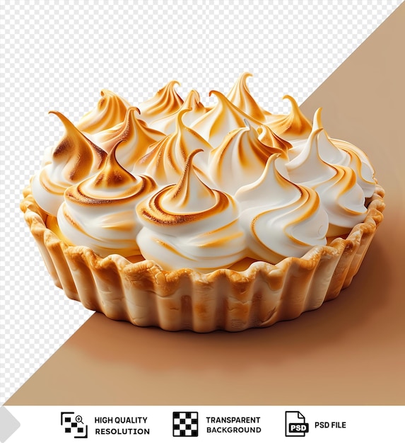 Psd imagem de torta de meringue de limão em um fundo isolado png