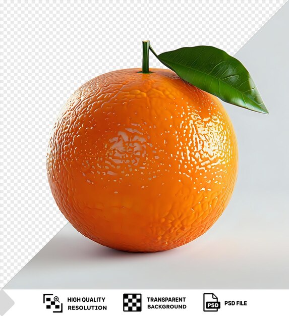 PSD psd imagem de uma única fruta laranja mostrando sua textura e beleza natural cercada por folhas verdes exuberantes png psd