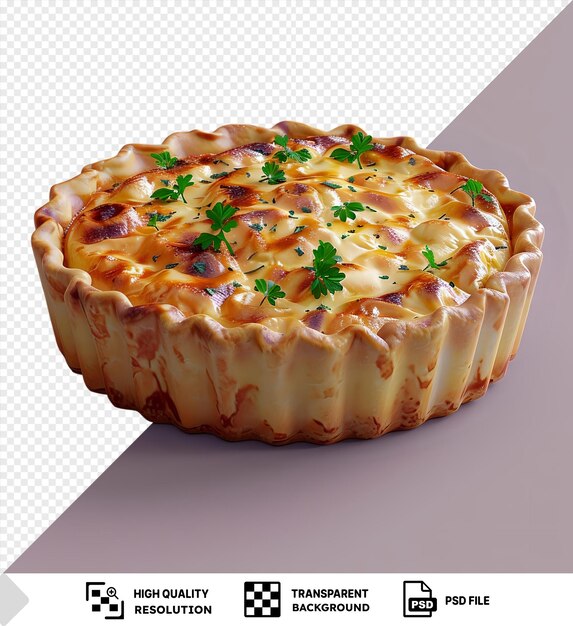 Psd imagem salgado quiche lorraine em um fundo rosa