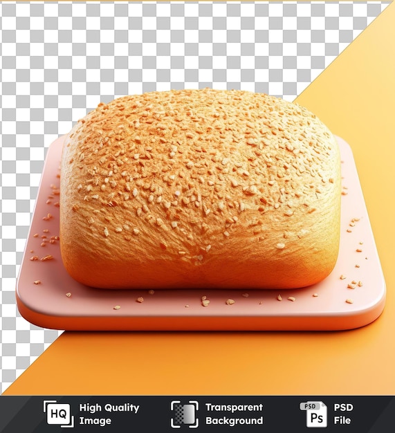 PSD psd imagen alfombra de horneado con pan en un fondo amarillo