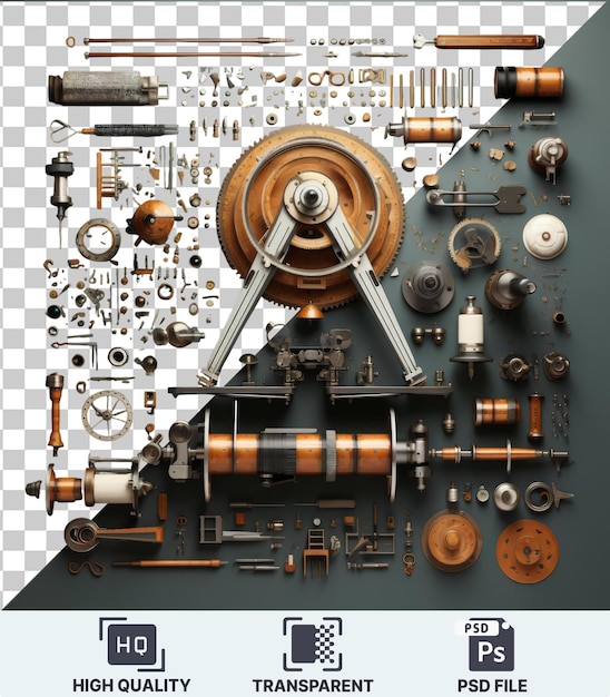 PSD psd imagen de alta tecnología astronomía y equipos de observación de estrellas conjunto de una colección de herramientas