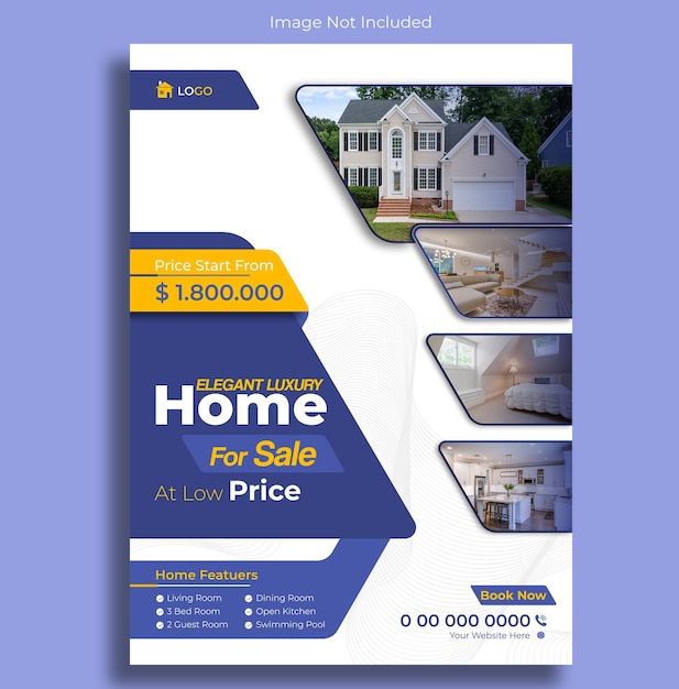 PSD imóvel casa venda de propriedade flyer ou cartaz de negócios