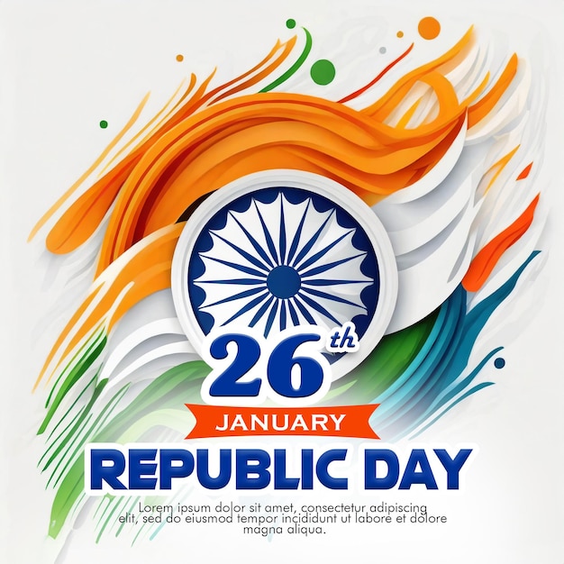 PSD psd indian republic day design mit 26 januar india republic day social media post vorlage