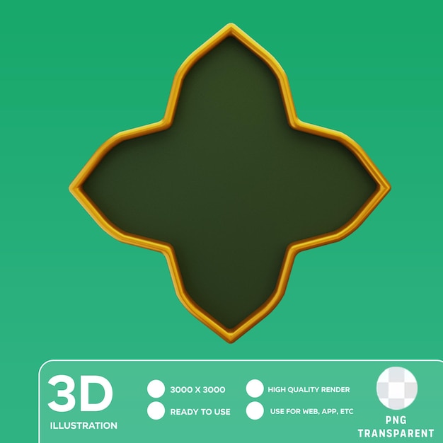 PSD psd insignia islámica dinámica premium 3d ilustración