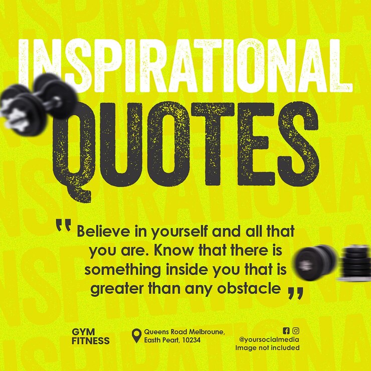 PSD psd inspirational gym cita desenho para mídias sociais e instagram post template