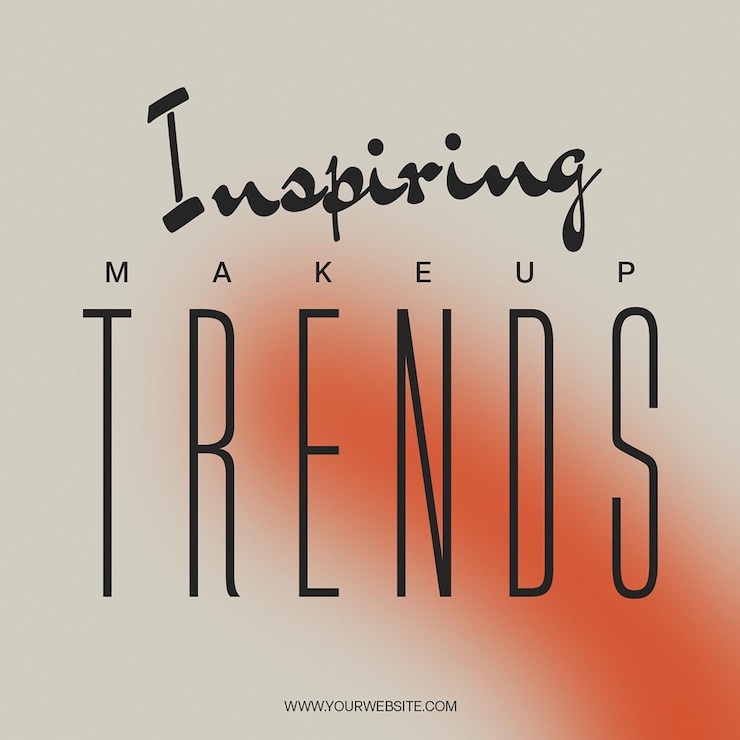 PSD psd inspiring makeup trends design per i social media e il modello di post di instagram