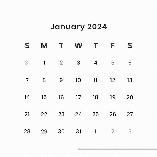 PSD psd instagram post 2024 schreibtischkalender vorlage minimalistischer und jährlicher wandplaner kalender