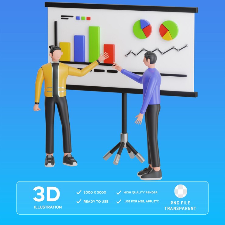 PSD psd investment meeting 3d illustration