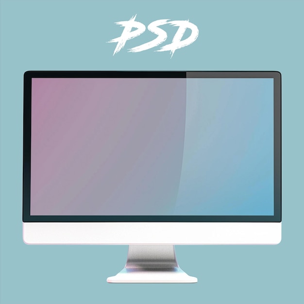 PSD psd isolado monitor de computador de tv moderno isolado em fundo ilustração de renderização 3d