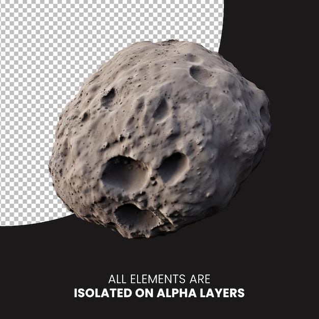 Psd isolierte asteroiden in alpha-schicht-png
