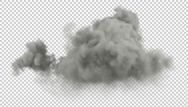 PSD psd isolierte dunkelheit mysteriöse kohlenstoffwolken auf transparenten hintergründen 3d-rendering