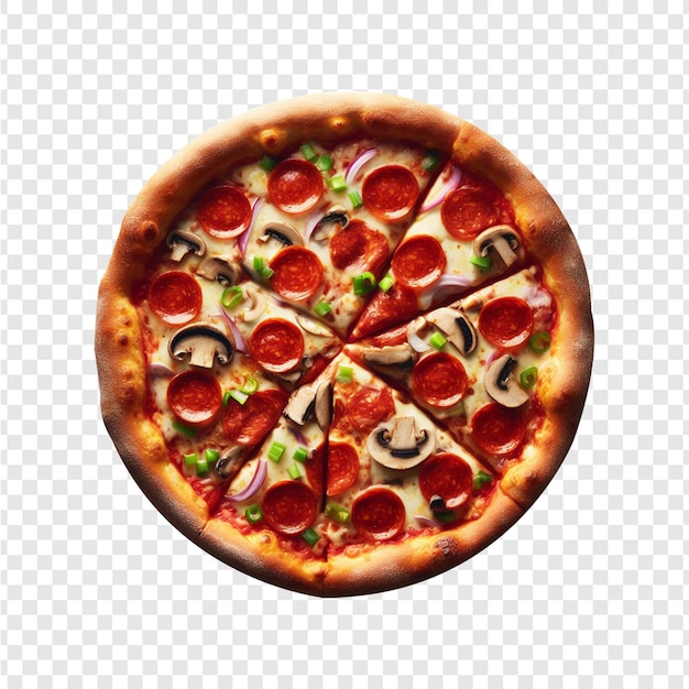 PSD Isolierte Pizza mit Pilzen und Oliven