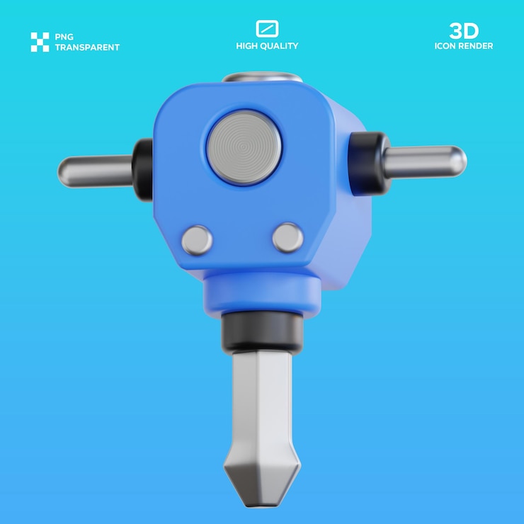PSD psd jackhammer 3d illustration
