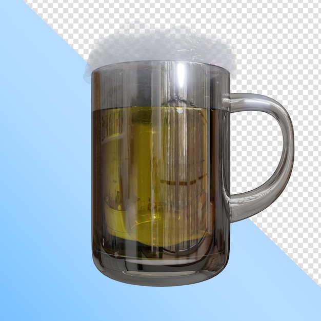 Psd jarra de cerveza icono 3d render