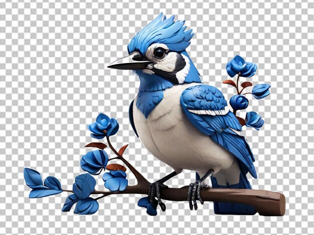 PSD psd de un jay azul de 3d