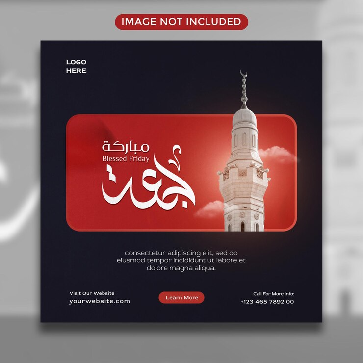 PSD psd jummah mubarak modello di progettazione di post sui social media