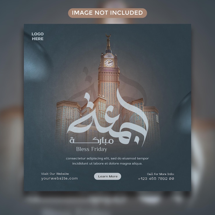 PSD psd jummah mubarak modello di progettazione di post sui social media