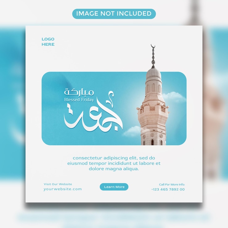 PSD psd jummah mubarak modello di progettazione di post sui social media