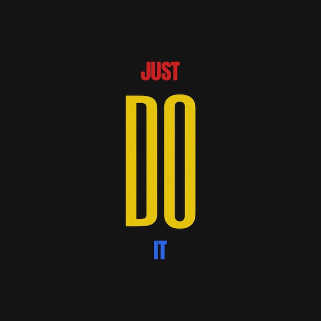 PSD psd just do it design de typographie pour les médias sociaux et le modèle de poste instagram