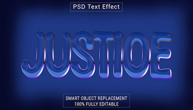 PSD JUSTIOE logo text style effect