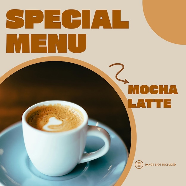 PSD Kaffee Mocha Latte Instagram-Post-Vorlage