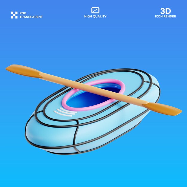 PSD-Kajak 3D-Illustration