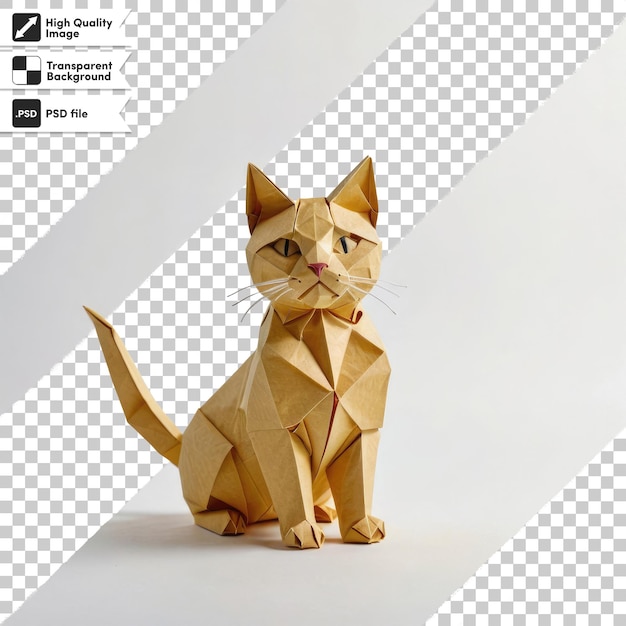 PSD psd-katzen-origami auf durchsichtigem hintergrund mit bearbeitbarer maskenschicht