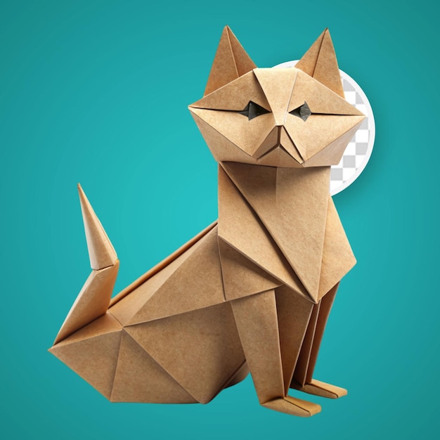 PSD psd-katzen-origami auf durchsichtigem hintergrund