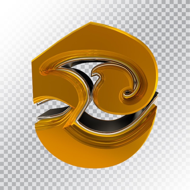 Psd khmer 3d texto dorado premium psd