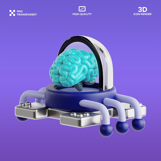 PSD KI Hirn 3D-Illustration