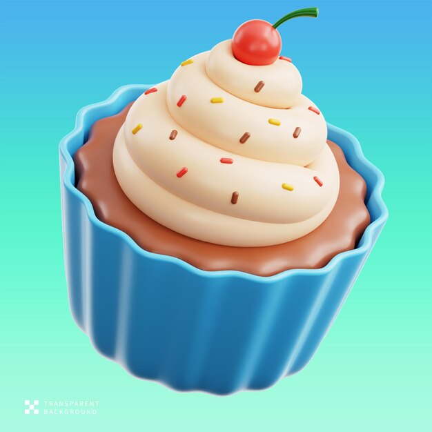 PSD Kirschkuchen 3D-Illustration