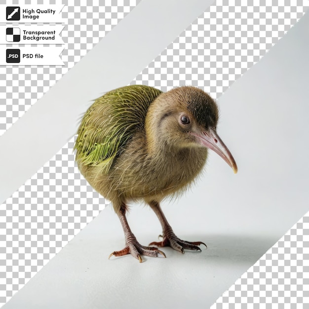 psd kiwi bird on transparent background with editable mask layer