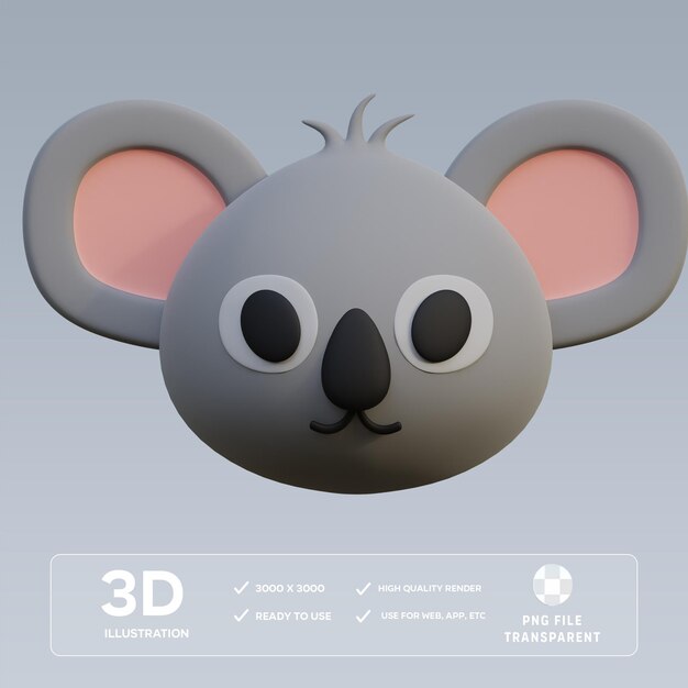 PSD Koala 3D-Illustration