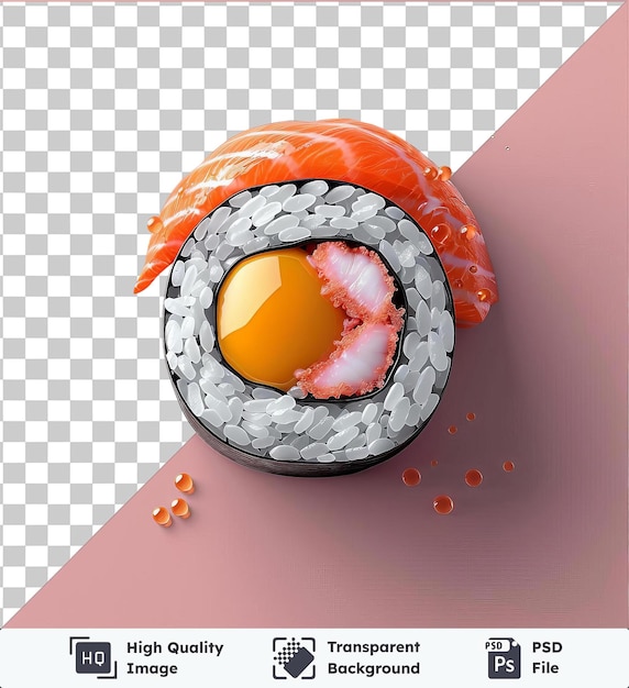 PSD psd con kompeito transparente en un fondo rosado comida sushi comida sushi sushi sushishi sushi