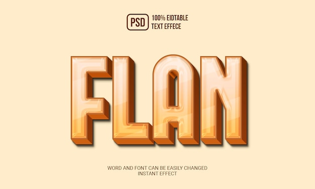 PSD kreativer Flan-Texteffekt
