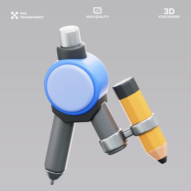 PSD-Kreiskompass in 3D-Illustration
