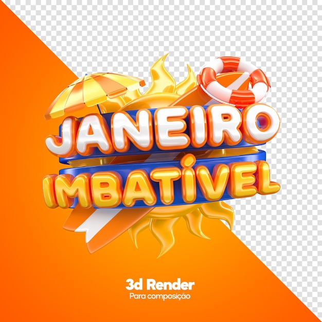 PSD label verão de ofertas no brasil modelo de render 3d para campanha de marketing em português